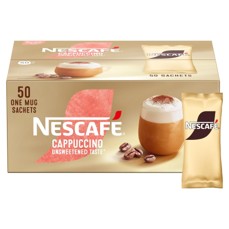 【New User Exclusive】ONLY 100 SETS - NESCAFÉ Cappuccino Unsweetened Taste Instant Coffee Sachets - 50 x 14.2g