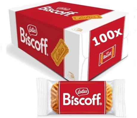 【Lucky Sale】Lotus Biscoff Individually Wrapped "Welcome" Caramelised Biscuits - Original Caramelised Flavor, Single Packaged (Pack of 100)