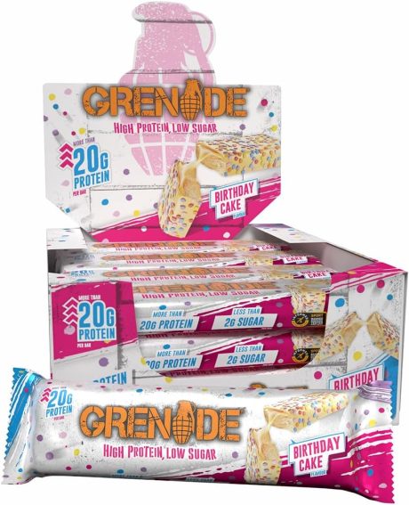【Lucky Sale】Grenade High Protein, Low Sugar Bar - Birthday Cake, 12 x 60 g