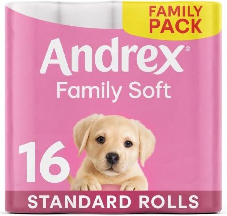 Andrex Gentle Clean Toilet Rolls Pack, 16 Count (Pack of 1)