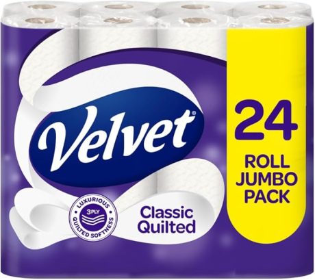Andrex Ultimate Quilts Toilet Paper 24 Rolls, Air Pocket Technology for Soft, Thick Sheets – 24 Quilted Toilet Rolls x 1 Pack, FSC Certified