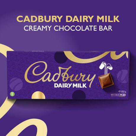 Cadbury Dairy Milk Chocolate Gift Bar, The Classic Creamy Taste, Perfect for Sharing, Extra-Large, 850 g (Pack of 2)