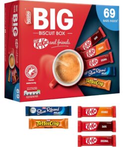 Nestlé Kitkat and Friends Big Biscuit Box | 69 x Chocolate Biscuit Bars - KitKat, Blue Riband, Toffee Crisp | Bulk Chocolate Box 1.357kg