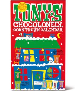 Tony's Chocolonely Big Advent Calendar - Christmas Countdown 25 Chocolates - Mix of 10 Tiny Tony's Flavours - Vegetarian - Belgian Fairtrade Chocolate