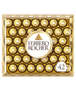 Ferrero Rocher Chocolates Gift Box for Christmas 42 Pieces - Milk Chocolate and Hazelnuts - (525g)
