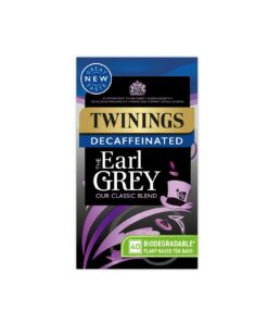 Twinings Earl Grey Bergamot & Lemon Flavoured Decaffeinated Black Tea Blend – 40 Tea Bags