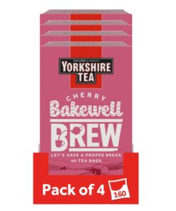 Yorkshire Tea - Cherry Bakewell Brew Flavoured Black Tea, 4 Boxes of 40 Tea Bags (160 Total)