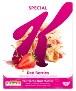 Kellogg's Special K Red Berries Cereal 330g - Multigrain Flakes with Strawberries & Cherries