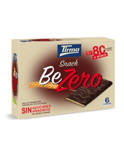 Tirma BeZero Dark Chocolate Dipped Light Biscuits | No Added Sugars, 80 kcal Each | 6 Individually Wrapped Snacks