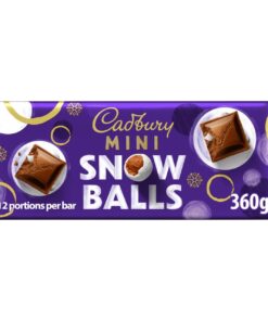 Cadbury Festive Mini Snow Balls Chocolate Bar, Smooth Dairy Milk Chocolate, 360g