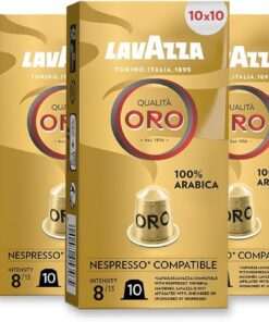 Lavazza Qualità Oro Nespresso Compatible Aluminium Capsules - 100 Pack, Zero CO2 Impact