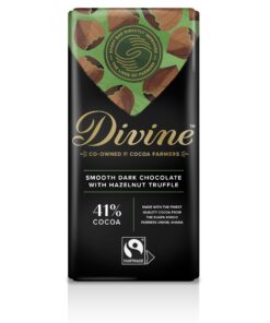 Divine - Dark Chocolate with Hazelnut Truffle Bar (90 g)