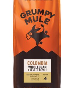 Grumpy Mule Colombia Planadas Organic Whole Coffee Beans - Fairtrade & Organic Medium-Dark Roast with Caramel and Red Fruit Notes