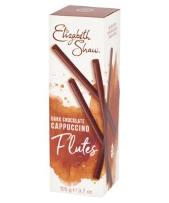 Elizabeth Shaw Dark Chocolate Cappuccino Flutes 105g – Rich Dark Chocolate with Coffee & Milk Chocolate Centre