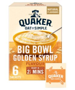 Quaker Oat So Simple Big Bowl Golden Syrup, 6 Sachets (297.6 g)