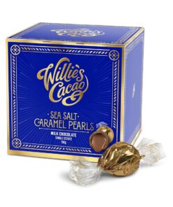 Willie's Cacao - Milk Chocolate Salted Caramel Pearls 150g – Gift Box of 20 Individually Wrapped Artisan Chocolates