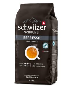 Schwiizer Schüümli Crema Intenso 100% Arabica Coffee Beans, Medium Roast, Intensity 4/5, Rainforest Alliance Certified, 1kg