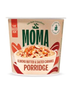MOMA Almond Butter & Salted Caramel Instant Porridge Pot - 55g - Gluten Free, Dairy Free, Vegan Oat Breakfast