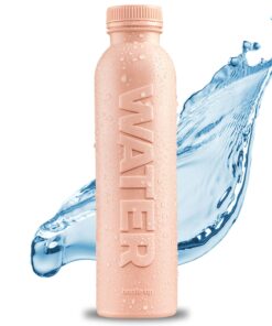 Bottle Up Reusable BPA-Free 500ml Plant-Based Water Bottle – Champagne Pink, Prefilled with Still Spring Water