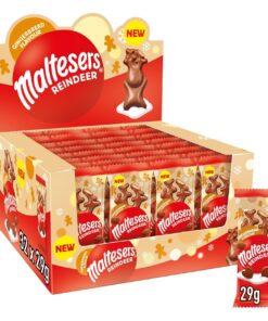 Maltesers Gingerbread Flavour Reindeers, Milk Chocolate with Malt & Honeycomb, 32x29g