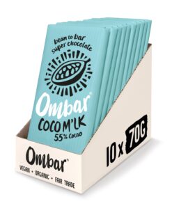 Ombar Coco M"lk 55% Cacao Vegan Chocolate Bar (70g x 10) - Organic Dairy-Free Treat