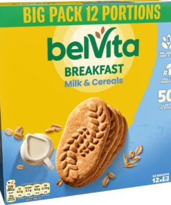 Belvita Breakfast Biscuits Milk & Cereals, a Source of Fibre, 12 x 45 g Bis