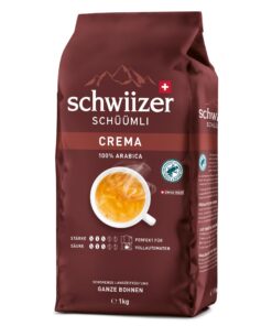 Schwiizer Schüümli Crema 100% Arabica Whole Coffee Beans, Medium Roast, 1kg