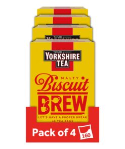 Yorkshire Tea - Biscuit Brew Flavoured Tea Bags, 40 Bags per Box (4 Boxes, 160 Total)