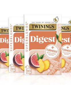 Twinings Superblends Digest - Ginger & Turmeric Herbal Infusion with Fig, 80 Biodegradable Tea Bags