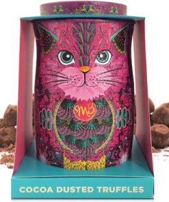 Monty Bojangles Choccy Scoffy Cat Tin - Cocoa Dusted Chocolate Truffles, Persian Pink Cat