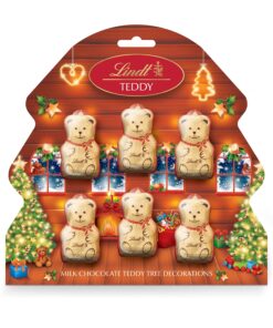 Lindt - Teddy Gold Milk Chocolate Christmas Tree Decorations 60g (6 Teddies)