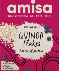 Amisa Organic Gluten Free Quinoa Flakes, 400g - Certified Organic & Gluten-Free Whole Grain Cereal