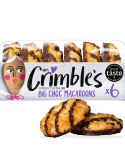 Mrs Crimbles 6 Large Chocolate Macaroons, 195g - Gluten Free, Moist Coconut Cookies with Cocoa