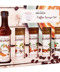 【24-HOUR SALE】MONIN Coffee Syrup Gift Set 5x5cl. 1x Vanilla, 1x Caramel, 1x Hazelnut, 1x Amaretto, 1x Gingerbread Syrup for Coffee