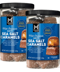 【24-HOUR SALE】Member's Mark Milk Chocolate Sea Salt Caramels, 1.02Kg (36 oz x 2 Pack)