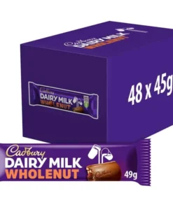 【24-HOUR SALE】Cadbury Dairy Milk Whole Nut Chocolate Bar 45g (Box of 48)