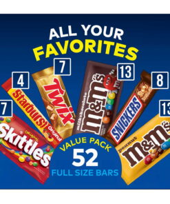 【24-HOUR SALE】Mars Fundraiser Variety Pack Candy Bars, Full Size, 52 Pack, 2.7KG